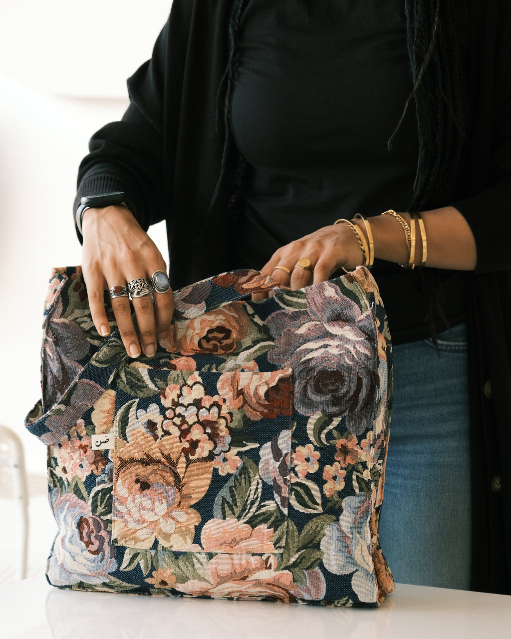 roses large tote bag