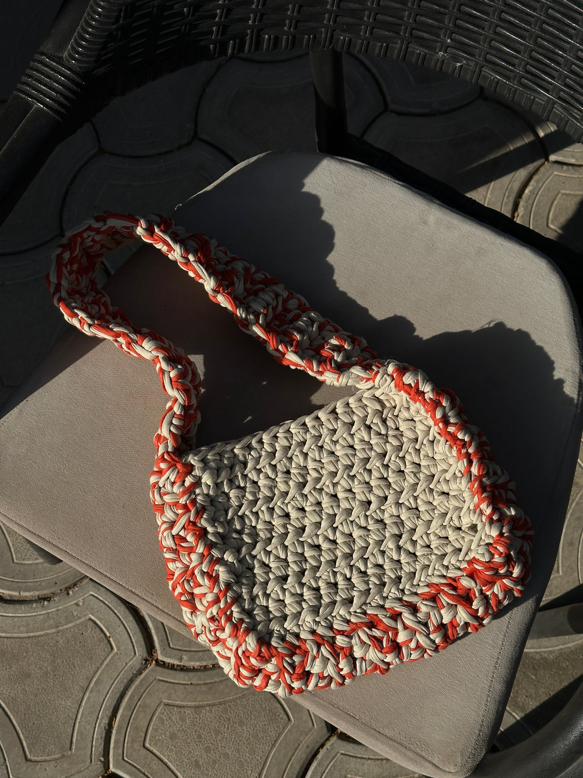 Strawberry milk - crochet bag